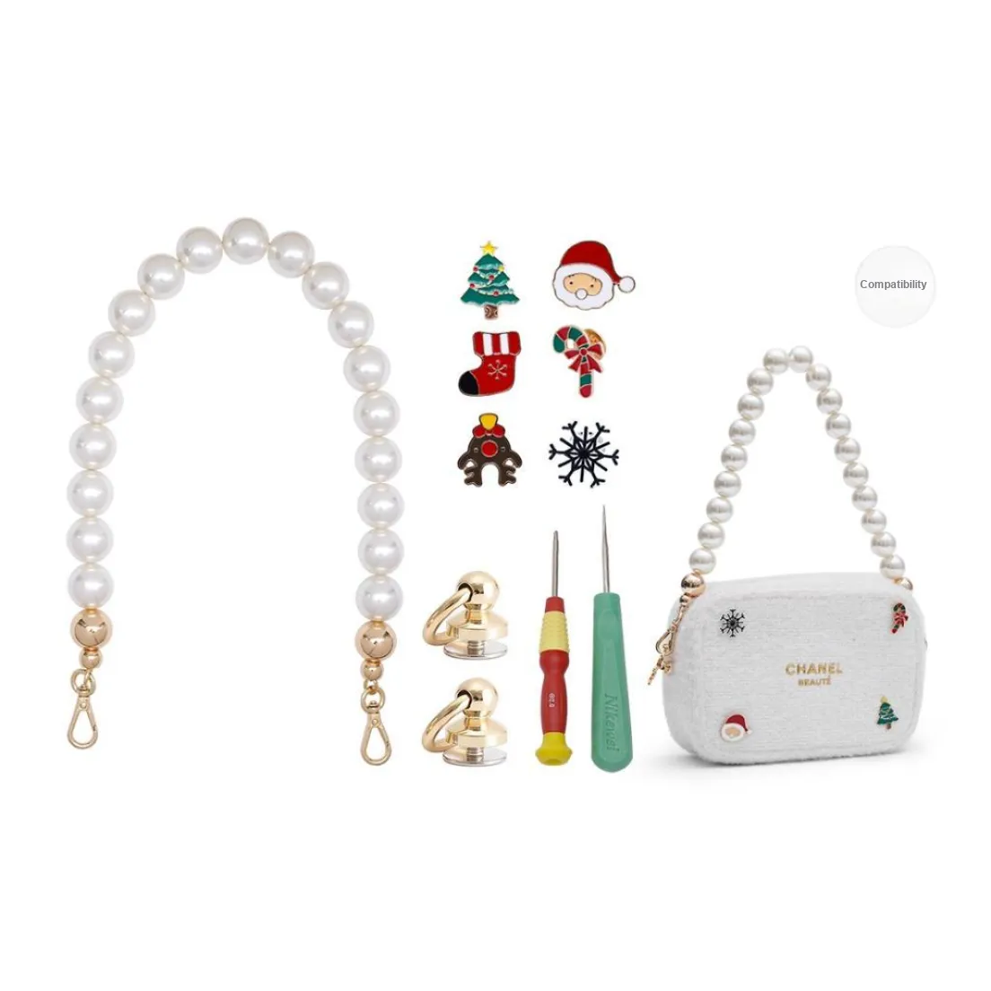 Lan Bao Fan Microfiber Bag Shoulder Strap Women's White