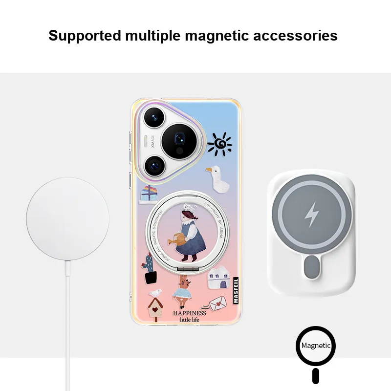 Marsfield Acrylic Material 360 Rotating Magnetic Stand Case Phone Cases Compatibility Huawei P70/70 PRO Trendy-4