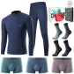 8-Piece Set Gift Box Set (1 Set Mock Neck Navy Blue Underwear+3 Pack Underpants+4 Pairs Socks)