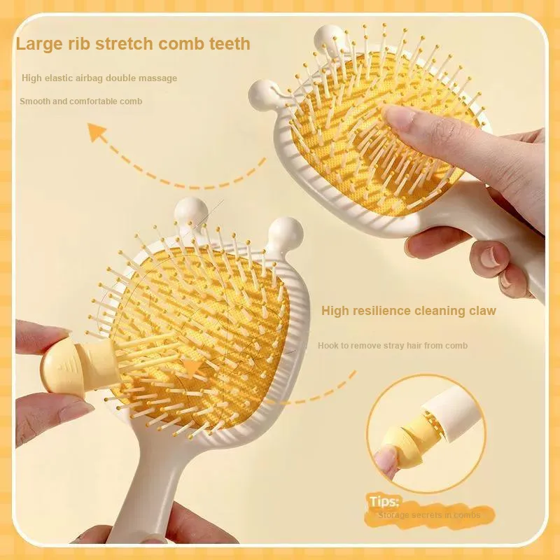 Love Of Wormwood Cute Cartoon Print Massage Comb Straightening Prosperity-3