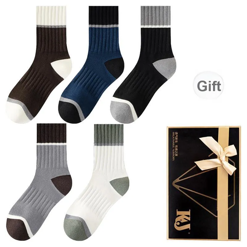 KJ Mid Calf Socks Men's Gift Box Combination Mixed Color-9
