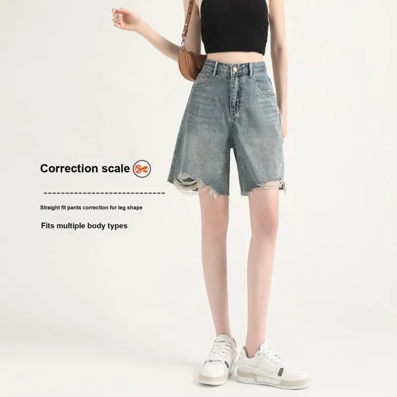 FAWENXIANGZI Denim Shorts Women's-2