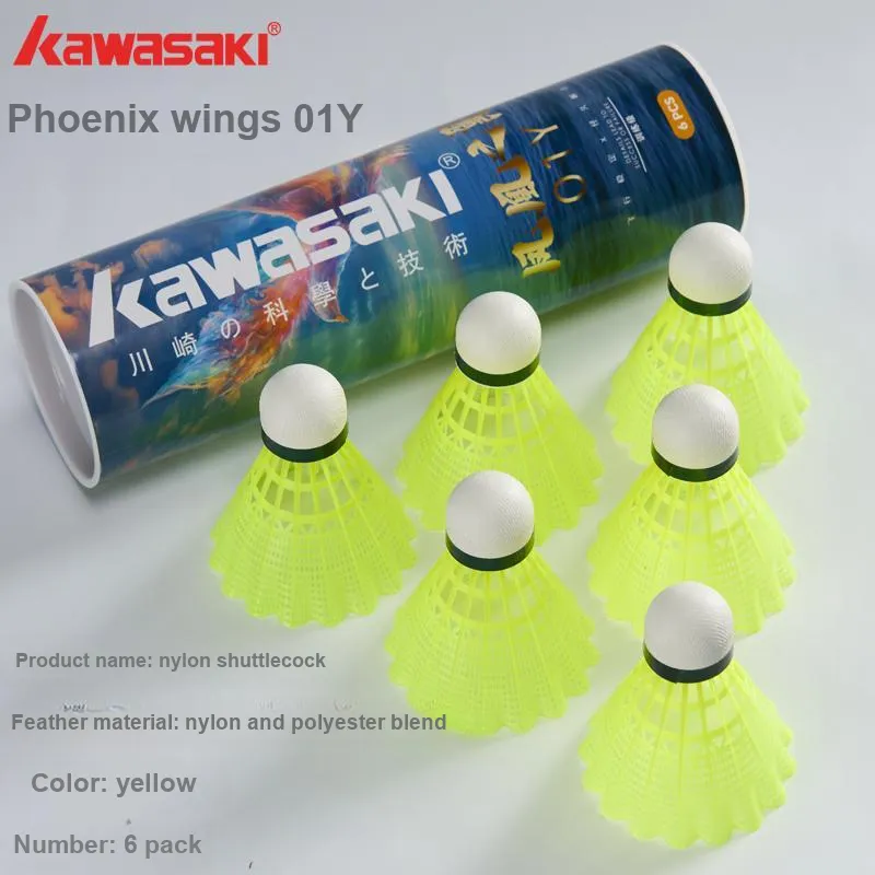 Kawasaki 6 Pack Nylon Training Shuttlecocks-3