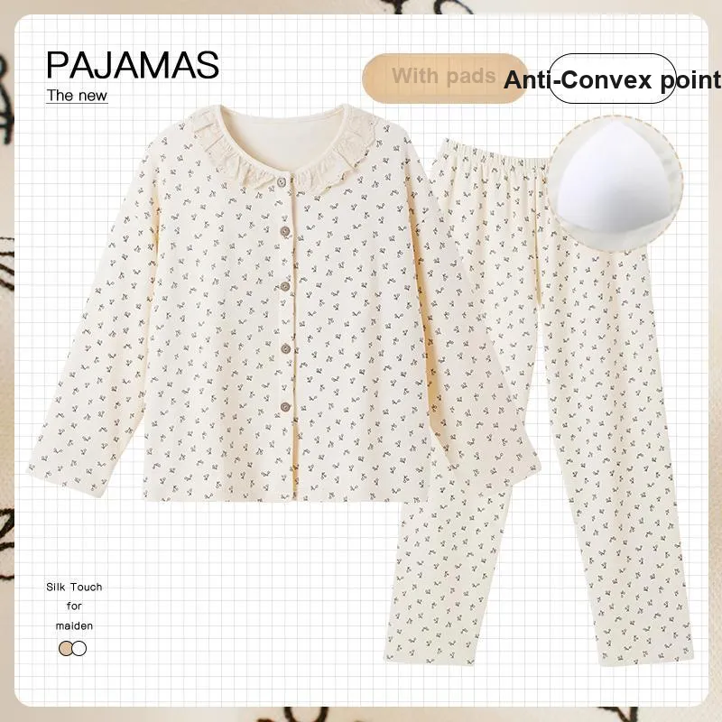 OUSHIBO Pajama Set Women's Apricot-1