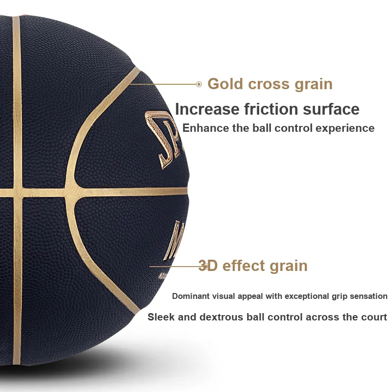 SPALDING TF Collection 77 812Y PU Basketball Black Gold Size 7 Training Unisex-1