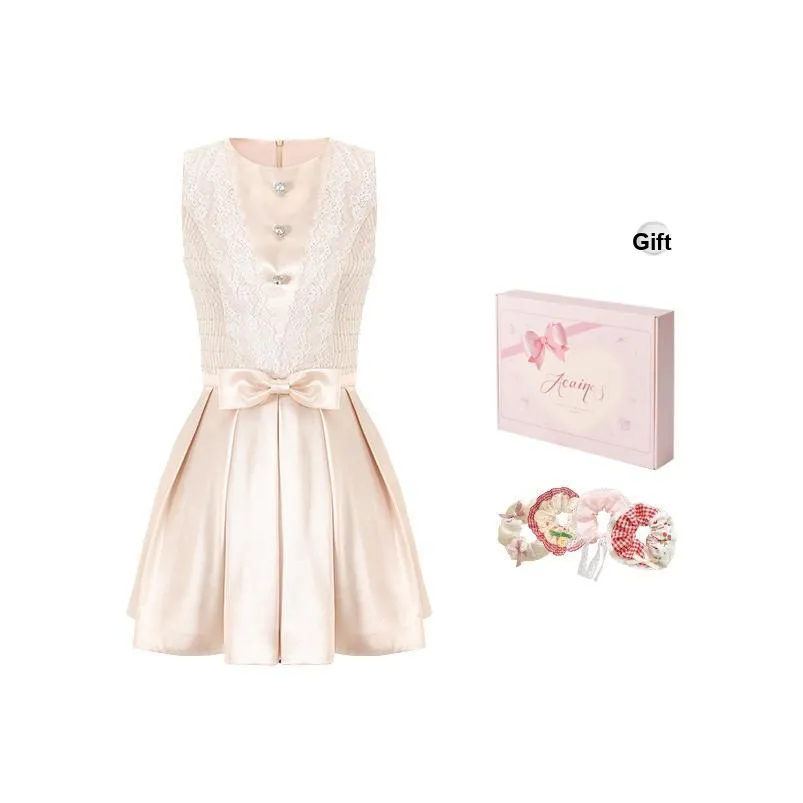 ACAINES Без рукавов Платье Женское Шампанское Нежно-Розовый