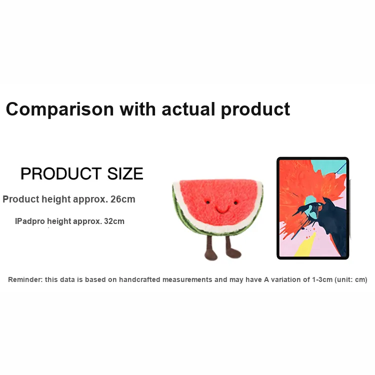 JELLYCAT Gourmet Collection Amuseable Fruit Happy Watermelon Dolls Plush Doll 26cm Height In Sitting Posture-2