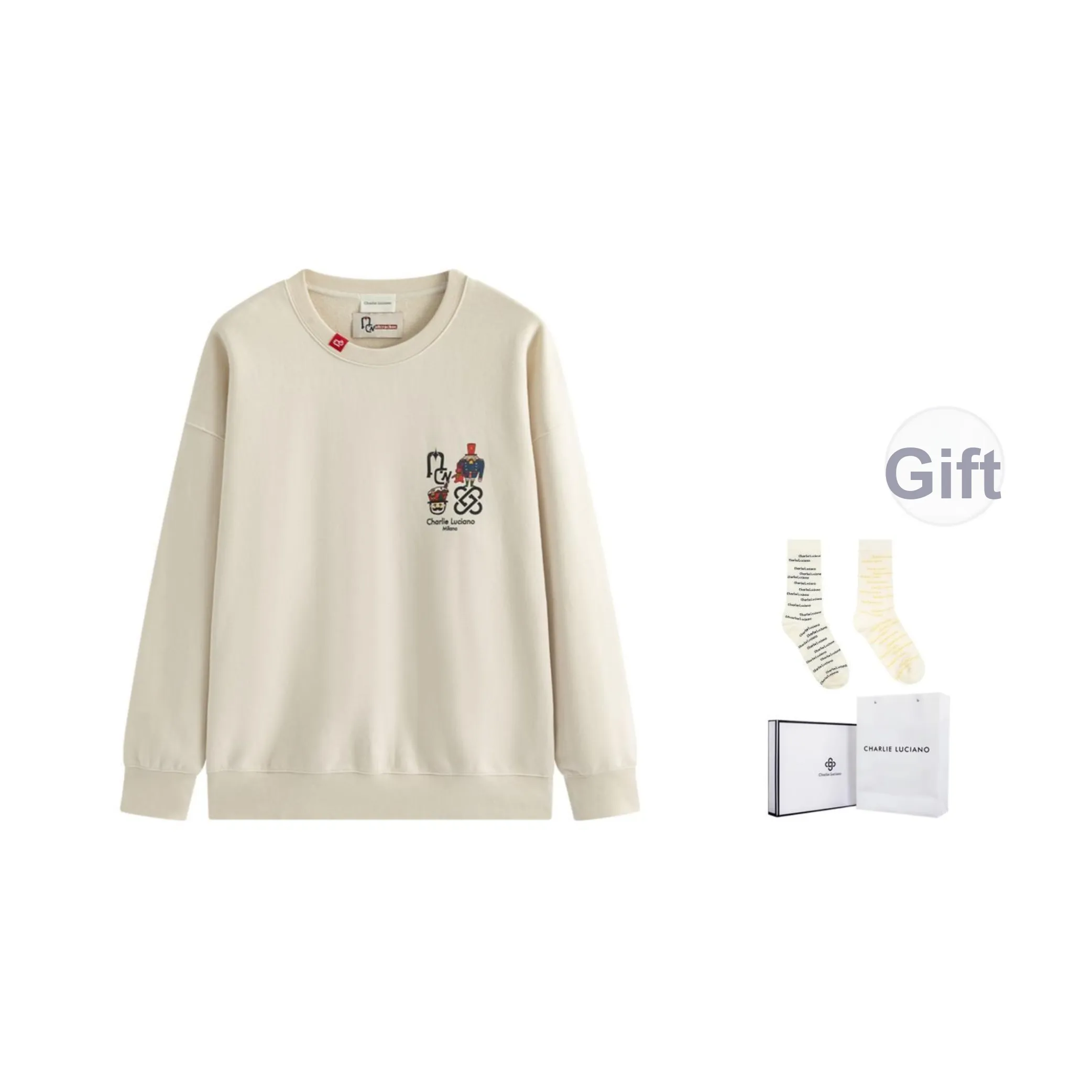 Charlie Luciano x Hu Tao Clips Свитшот Унисекс Белый