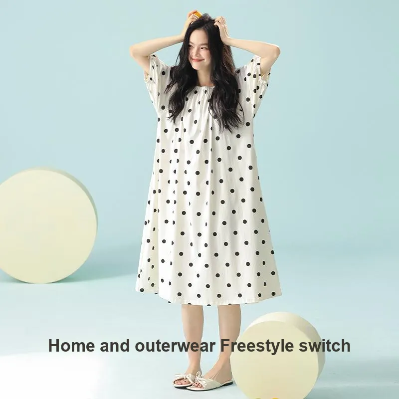 XIAFENYAN Nightgown Women's Apricot-6