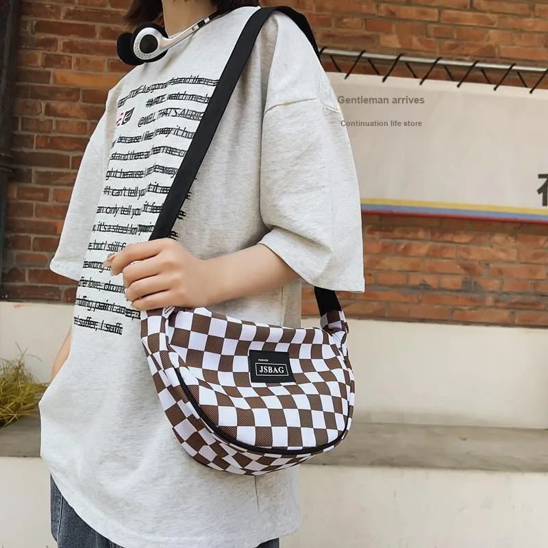OURFUN Nylon Sling Bag Unisex Black/Red/Green/Brown-8
