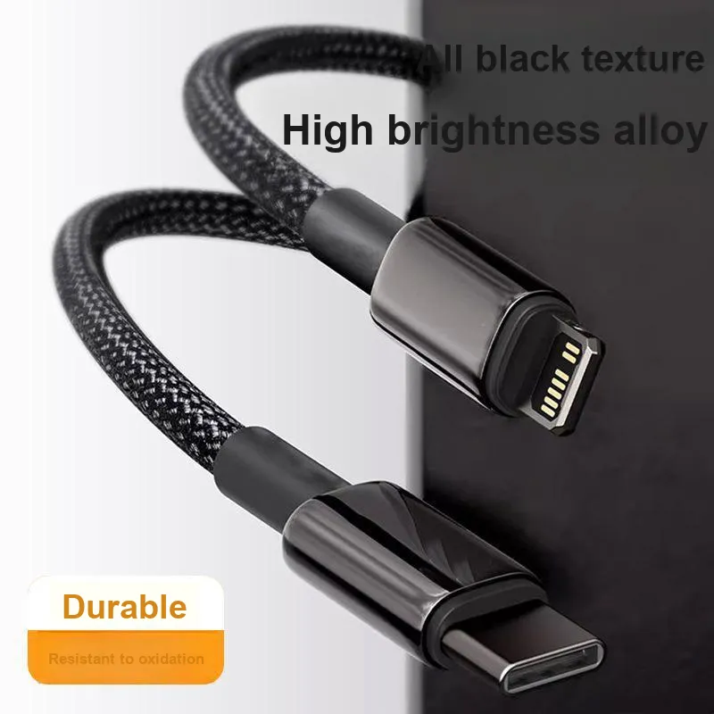 OENJT Apple Cable PD27W Fast Charge Woven Rope 2 Meters Type C To Lightning Compatibility IPhone8/X/XR/12/13/14/iPad-2
