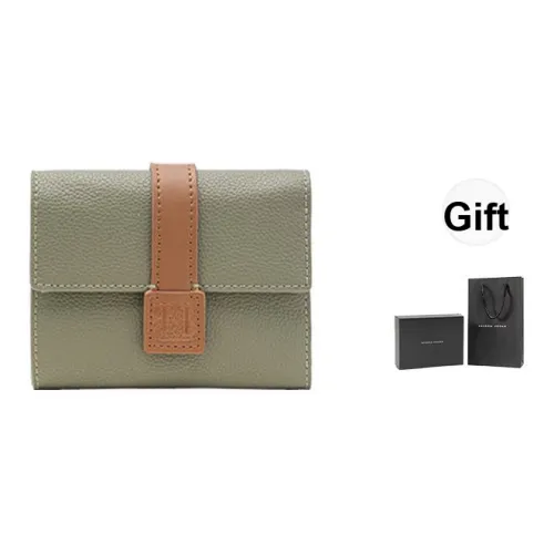 VANESSA HOGAN Коровья кожа Клатч Монета Кошелек Кошелек Маленький Женский Зеленый Абрикос Коричневый