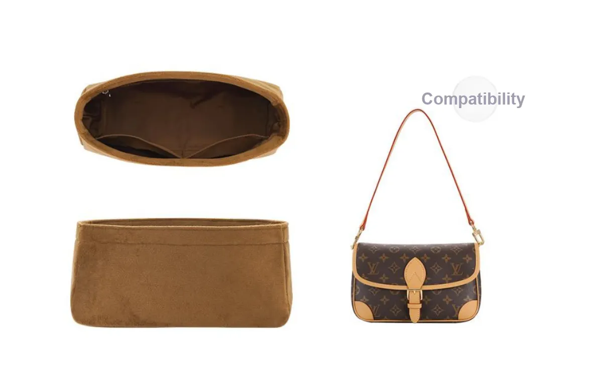 Lan Bao Fan Original Fleece Liner Bag Puff Storage & Organization Medium Bag Accessory Bag Strap Unisex Brown