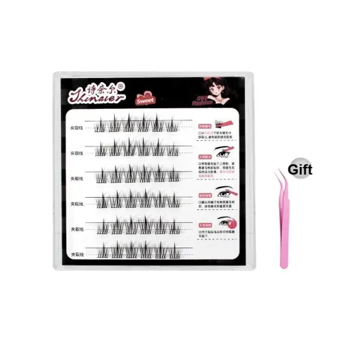 ZHENZHENSHINAIER 6 рядов Без клея Подсолнух Накладные ресницы Естественная Длина Lazy Trilogy