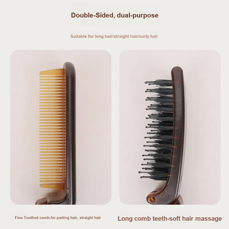 Future Maple Foldable And Portable Travel Companion Boar Bristle Combs Straight Hair Curling-4