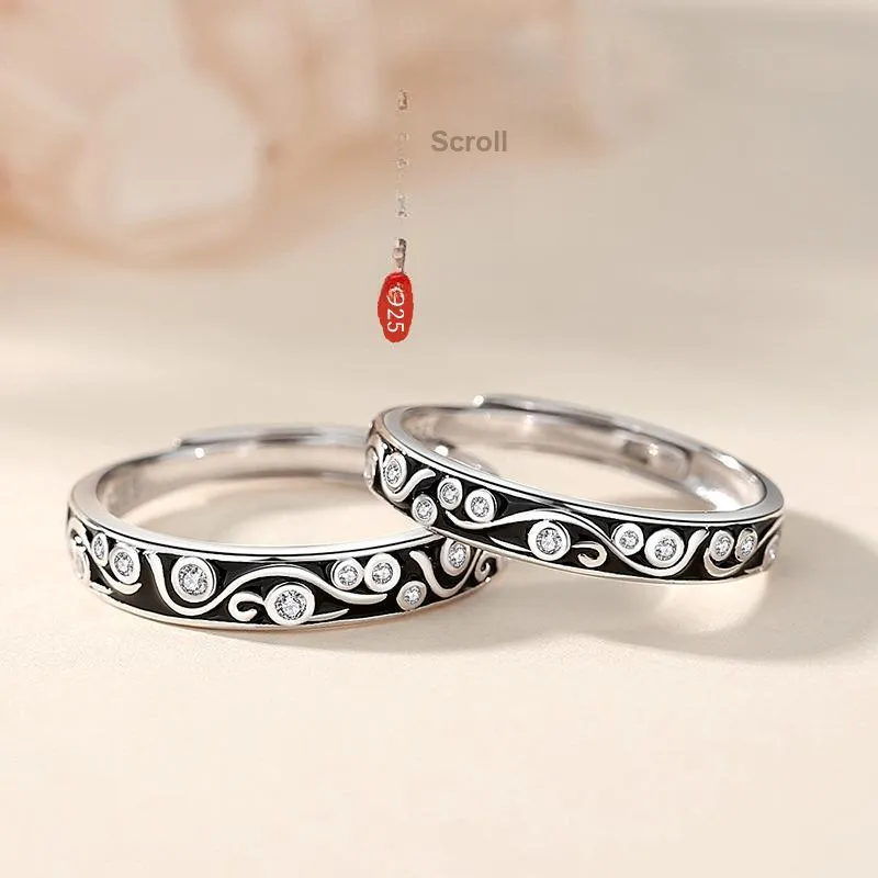 Eclater 925 Sterling Silver Couple Rings Ring Unisex-1