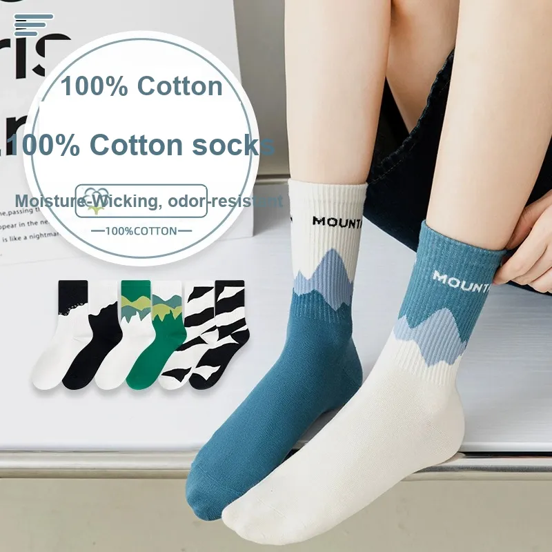 SALOATO Mid Calf Socks Women's 5 Pack-19