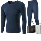 Men's Crew Neck Clothing Sets (Navy Blue) 100% cotton Antibacterial Soft/Shopping Bag Included