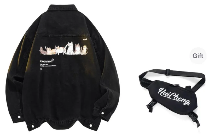HCHUICHENG Denim Jackets Unisex-17