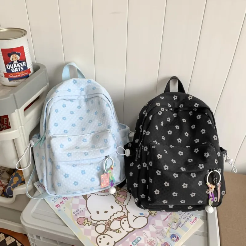 URBAN FOREST Nylon Backpack Unisex Pink/Black/Green/Blue/White-20