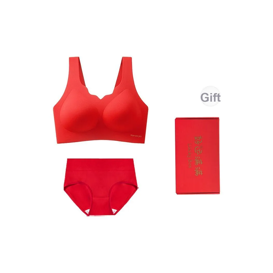 Городская красота нижнее белье набор подарочная коробка женский красный