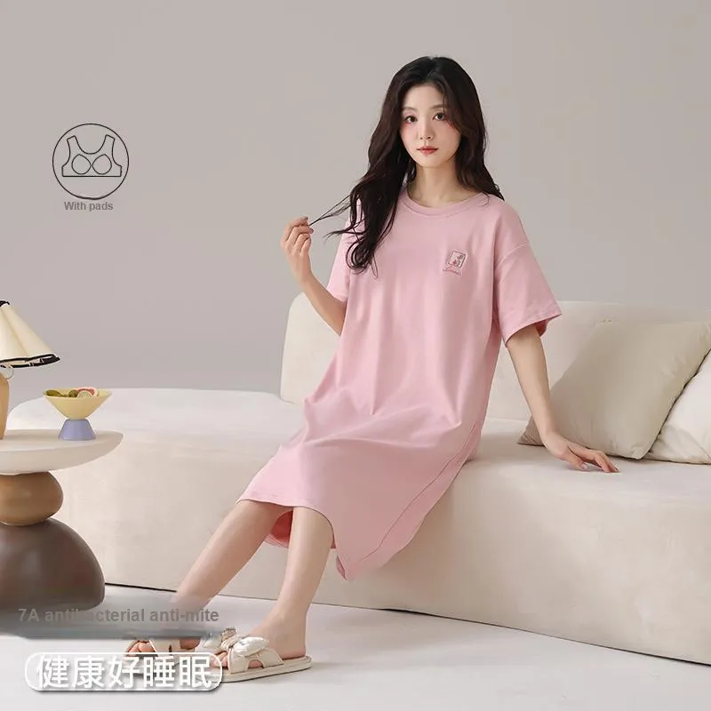 FENTENGCARE Nightgown Women's Pink-1