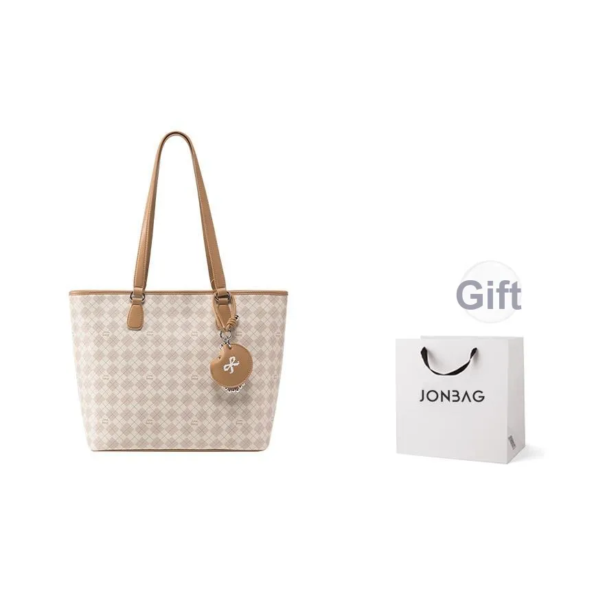 JONBAG ПВХ Женский COLLEGE Студенческая Большая Емкость Винтажная Сумка через Плечо Большая Женская Белая и Ореховая Коричневая Небесно-Синяя