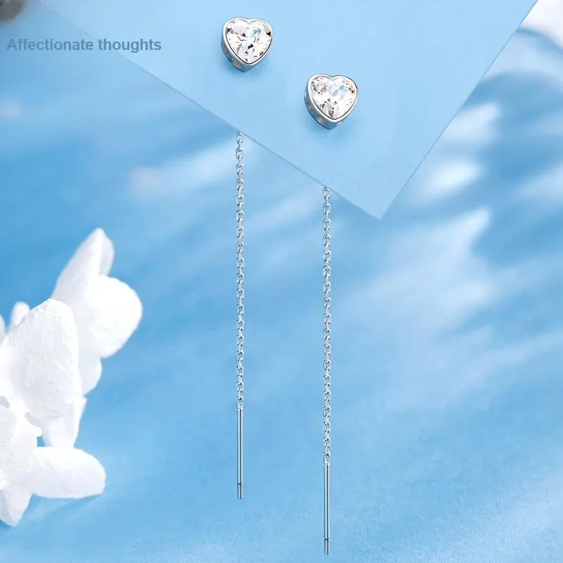 Sentimentality 925 Sterling Silver Drop Earrings Women's-2