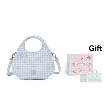 VANWALK Polyester Dome Bag Crossbody Handbag Small Size Women's Dark Chocolate Beans/Blue Plaid Beans/Strawberry Beans