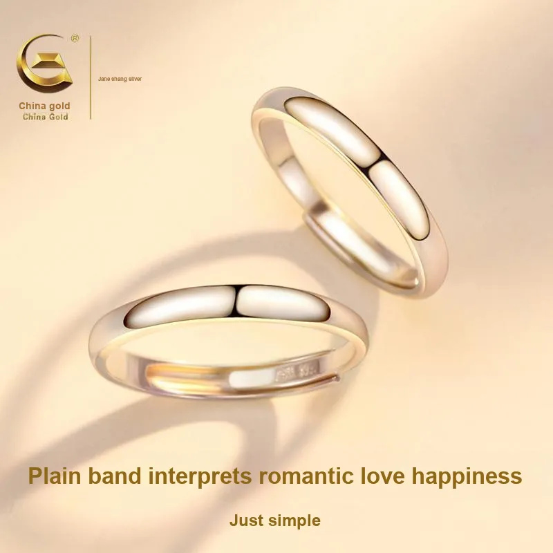 ZSY 999 Fine Silver Couple Rings Unisex-5