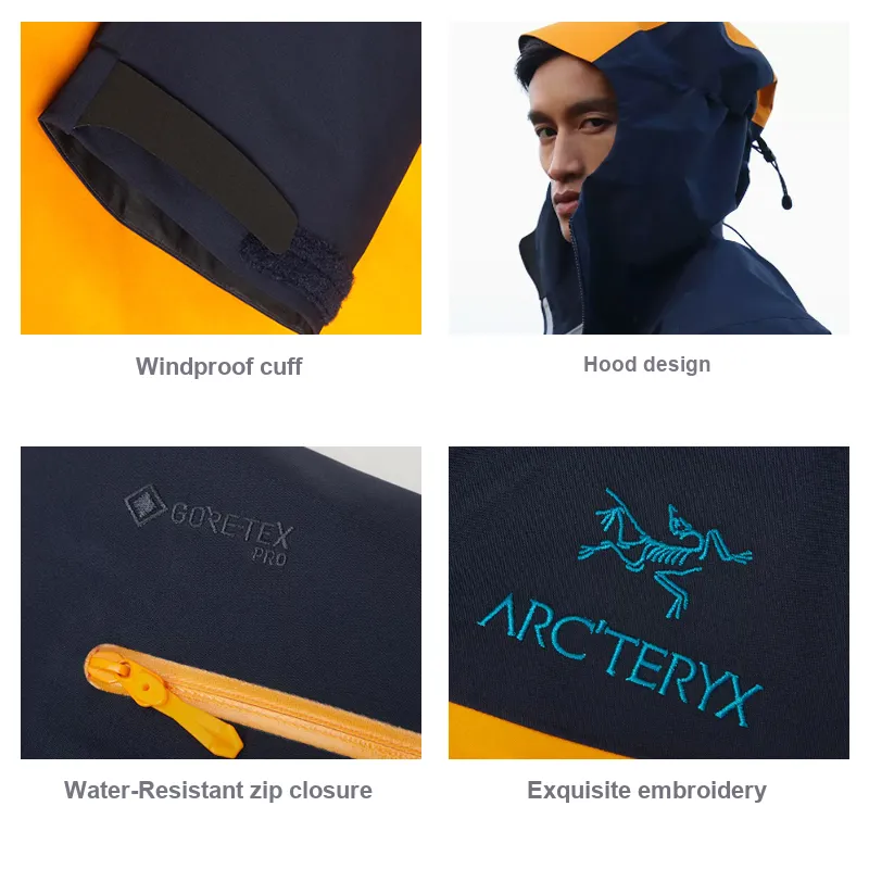 Arcteryx ALPHA SV Waterproof And Windproof Windbreaker Jacket Men's Pandora Blue-2