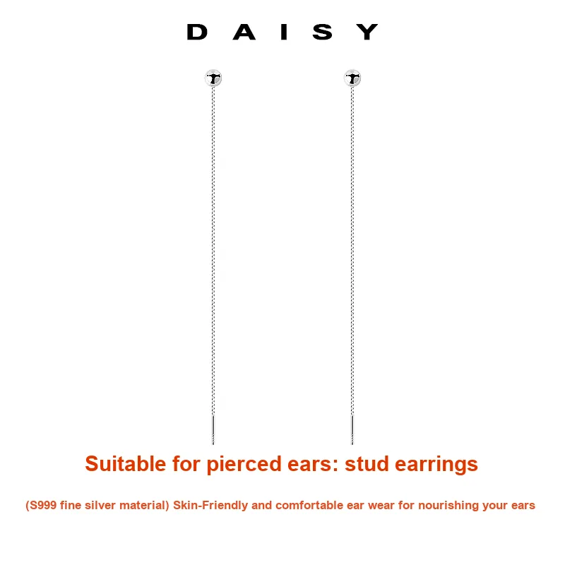 Daisy Dream 999 Fine Silver Earrings Women's-2