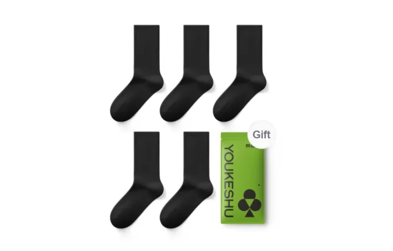 YOUKESHU Mid Calf Socks Men's 5 Pack Gift Box Set-0