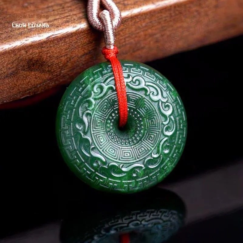 CHOW TAI SENG Hetian Jade Collarbone Chain Necklace A Trendy And Luxurious Gift For The Fashion Conscious Jasper Unisex-6