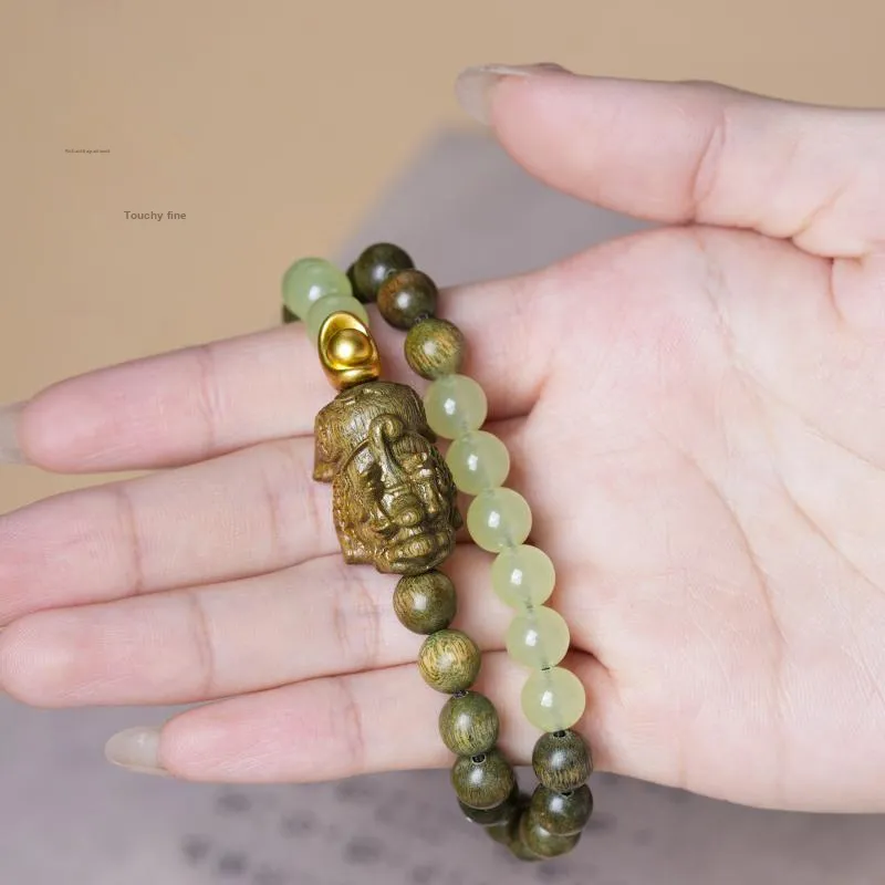 GUMUJIANG Green Sandalwood Bracelets Unisex-4