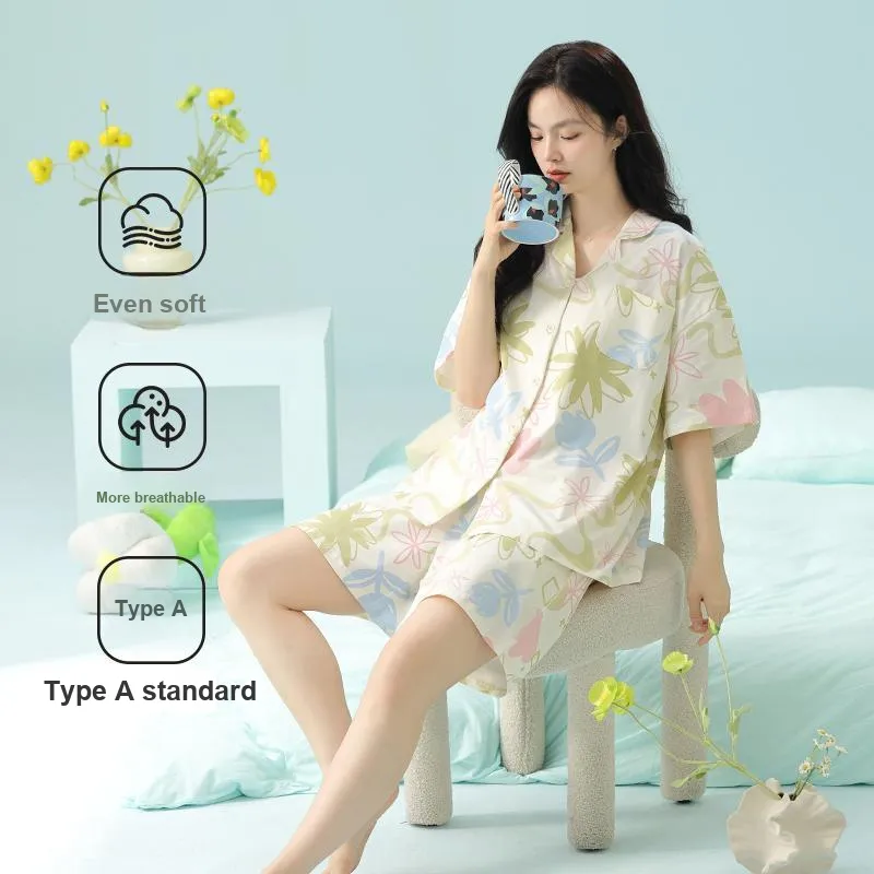 XIAFENYAN Pajama Set Women's Apricot-3