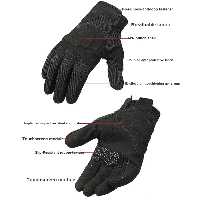 RIDING TRIBE Riding Equipment Cycling Glove Outdoor Men's Microfiber TPR Polyester EVA M/L/XL/XXL Black-4