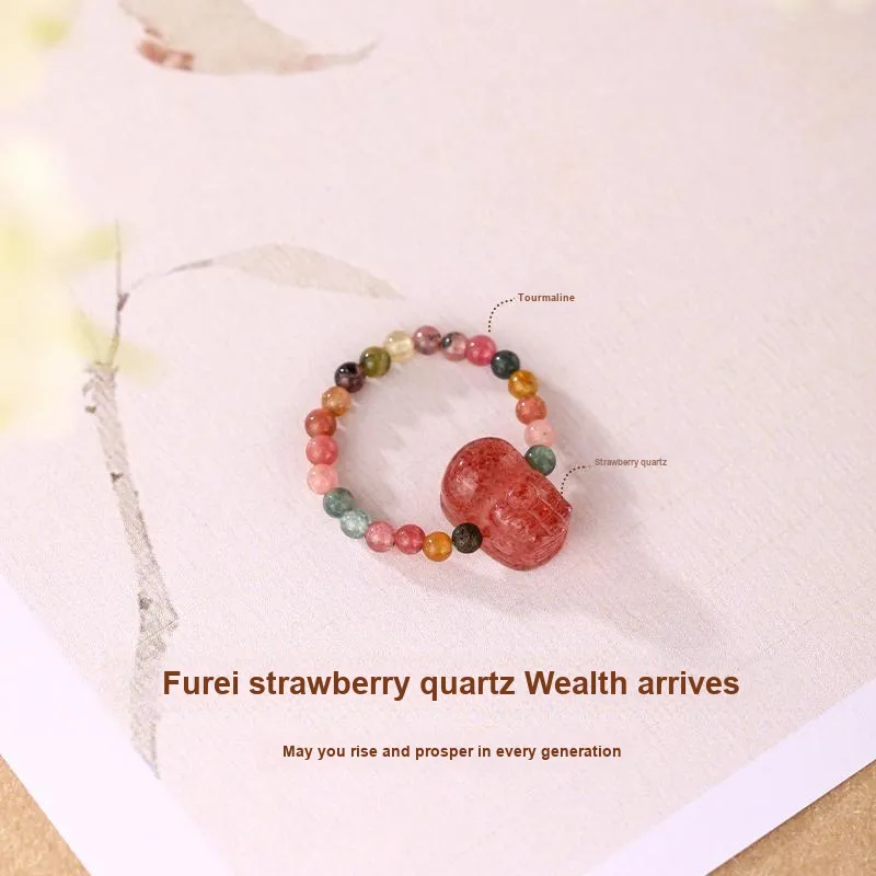 JINLIUFUJIXIANG Natural Tourmaline Rings Women's-3