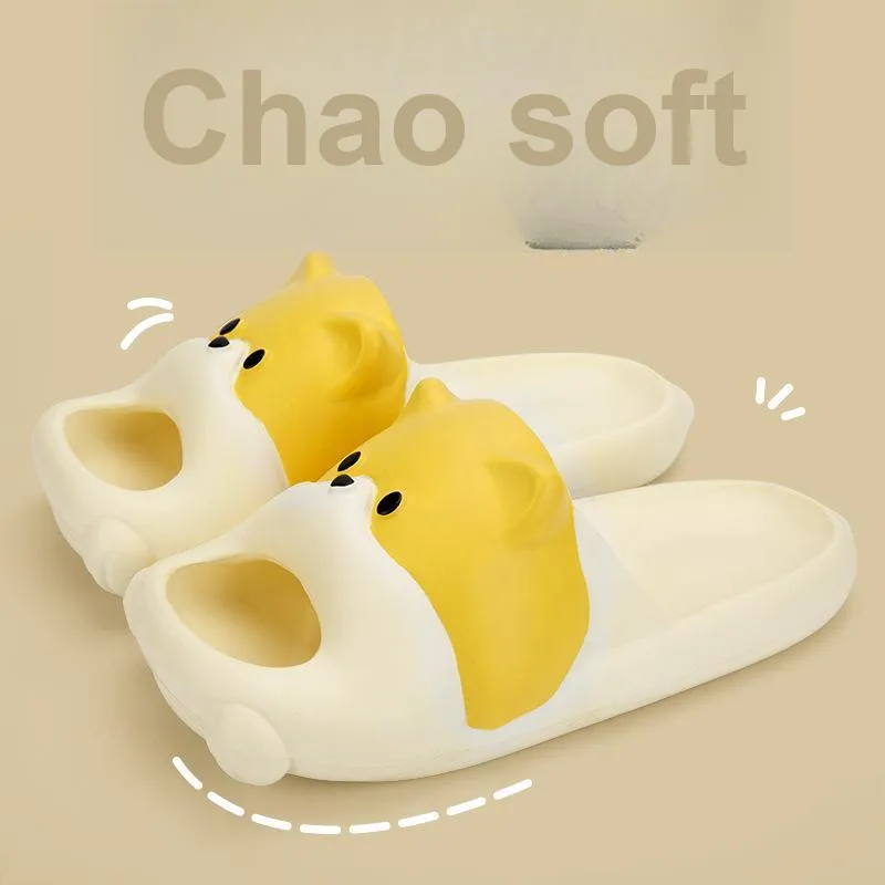TLIT Summer Cute Cartoon Home Slip Resistant Soft Sole EVA Couple Slippers-5