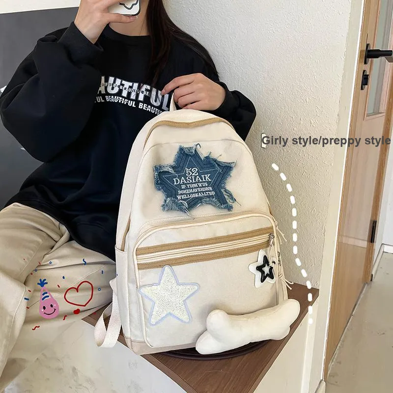 Vack Oxford Backpack Unisex Ecru/Coffee-1