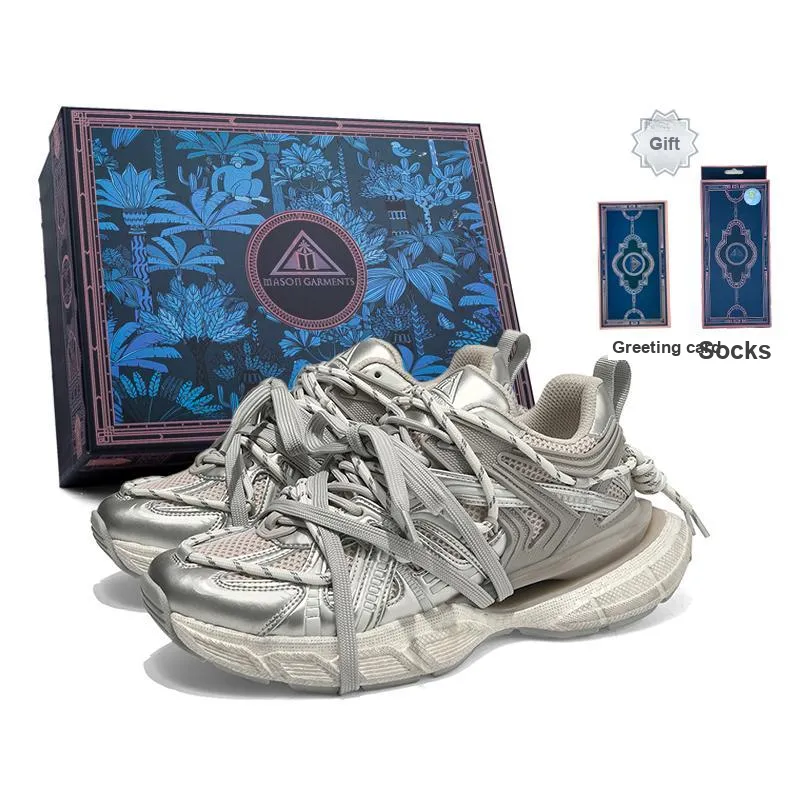 Masongarments Cage Abrasion Resistant, Breathable, Lightweight, Height Increasing Low Top Chunky Sneakers Unisex