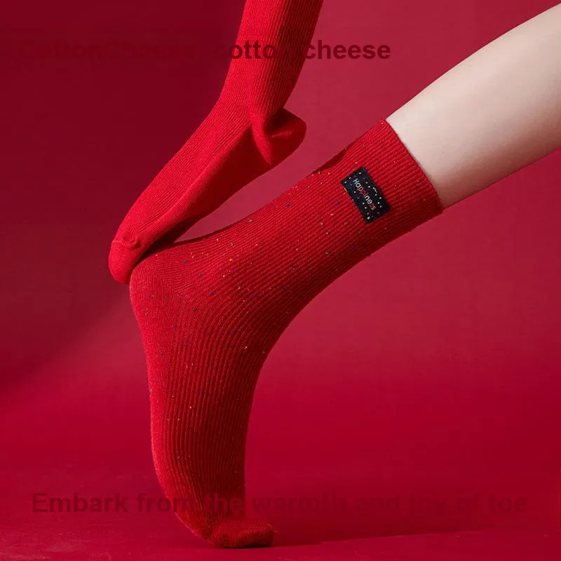 COTTON CHEESE Mid Calf Socks Women's 5 Pack-2