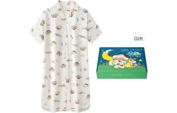 Gongdie x Crayon Shinchan Nightgown Women's Gift Box Set White