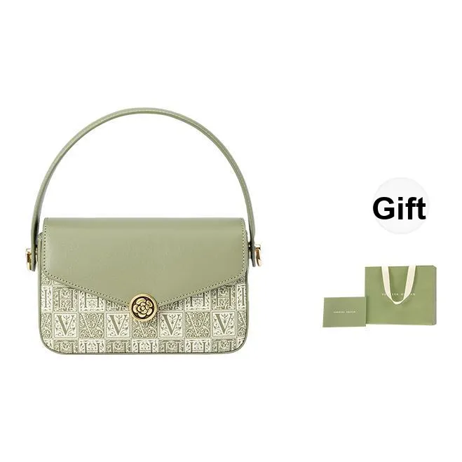 VANESSA HOGAN Монограмма Коровья кожа Сумка через плечо Сумка на плечо Сумка Маленькая Женская Зеленая Черная