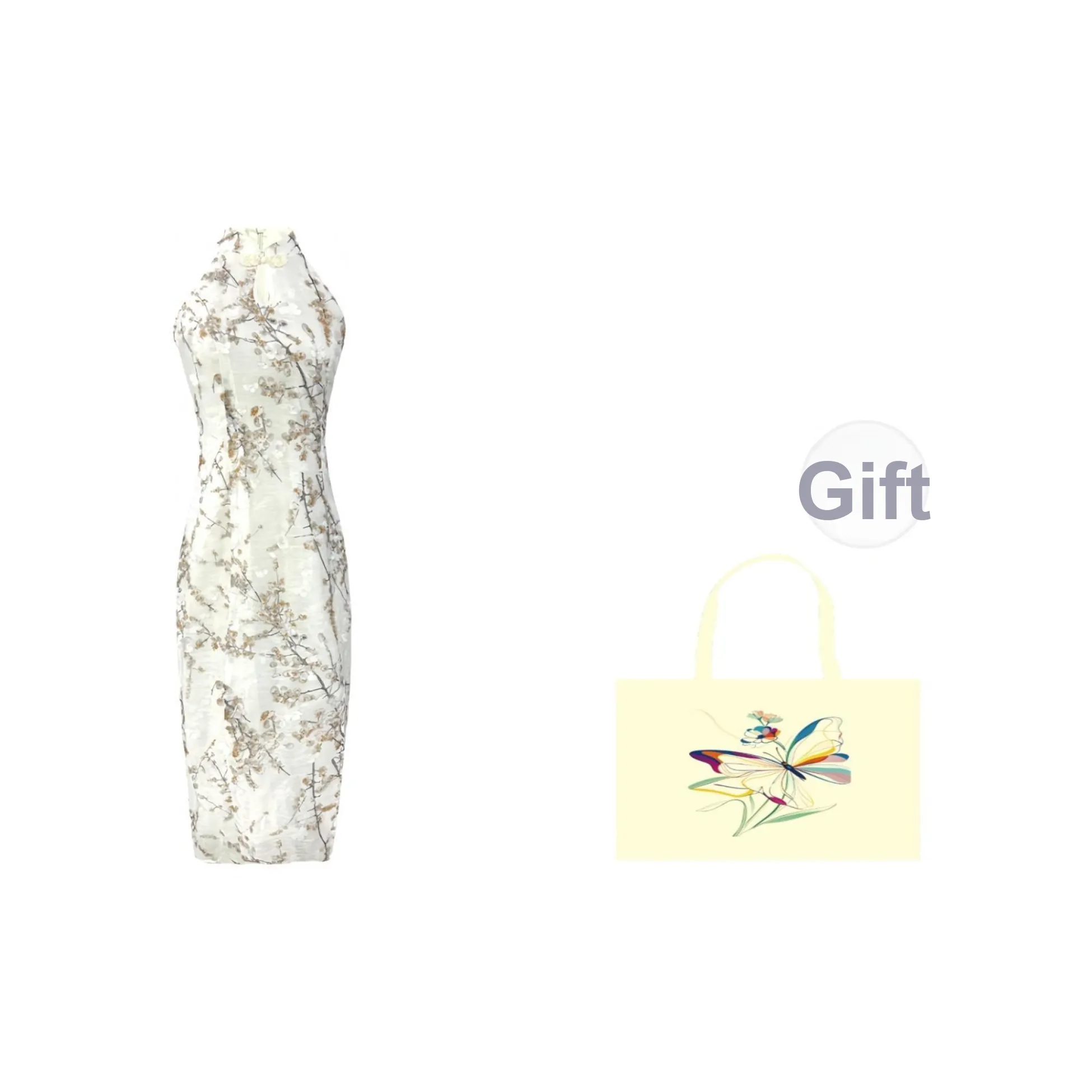 Mu Qingqing Без рукавов Платье Женские Trudging Through Снег To Seek Цветущая слива