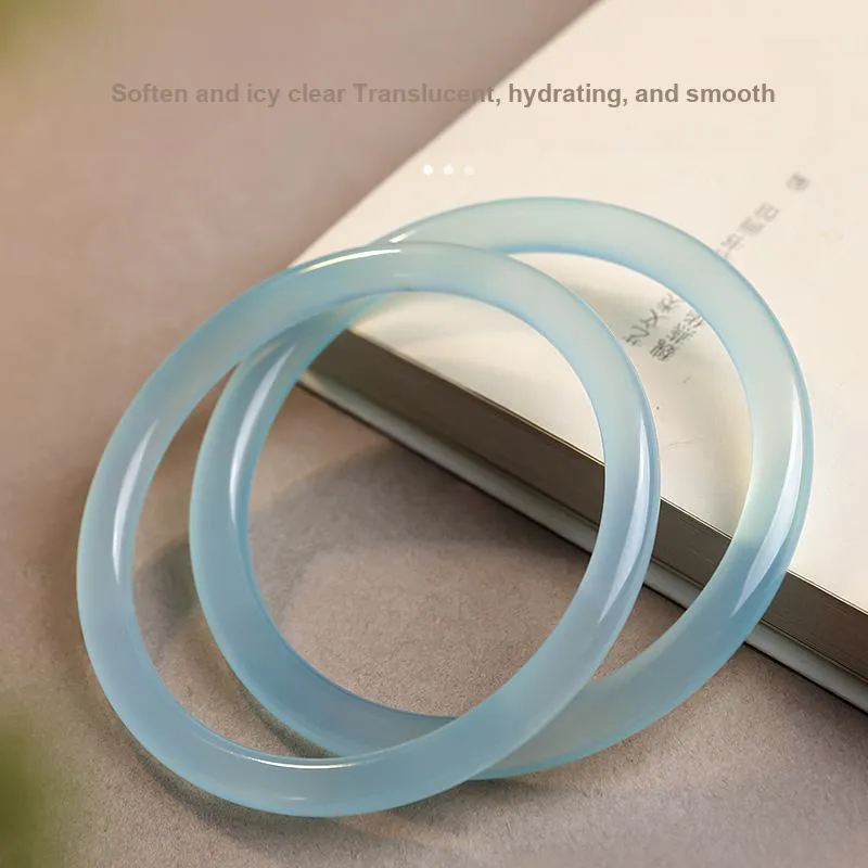 With The Heart Of The Jade Chalcedony Bangles Women's-3
