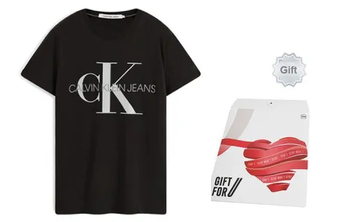 Calvin Klein T-Shirts Unisex Black Gift Bag Included