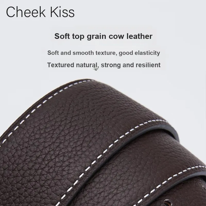 Cheekkiss Top Grain Cow Leather Belts Men's 3.8cm-4