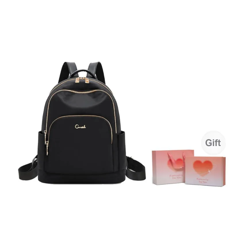 Marino Orlandi Fabric With Synthetic Leather Student Backpack Backpack Large Size Unisex Black-5