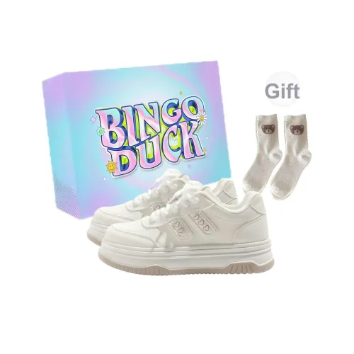 BINGO DUCK Покрытие Slip-Resistant Увеличение Высоты Низкие Кроссовки для Скейтбординга Женские
